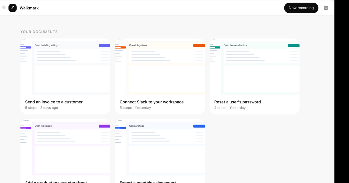 Walkmark - Record a task once and it writes the step-by-step guide with screenshots